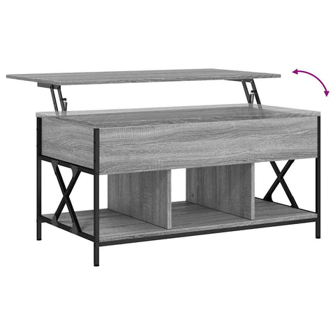 vidaXL Coffee Table Grey Sonoma 100x55x50 cm Engineered Wood and Metal