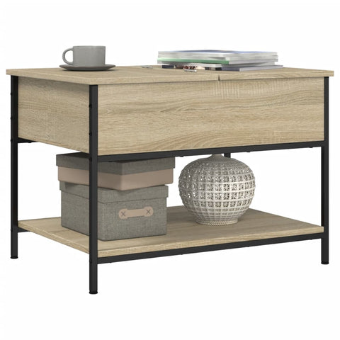 vidaXL Coffee Table Sonoma Oak 70x50x50 cm Engineered Wood and Metal