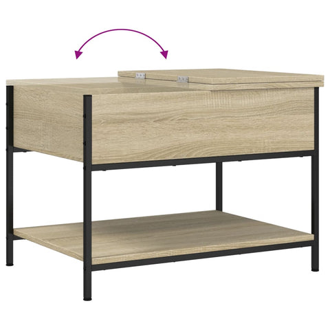 vidaXL Coffee Table Sonoma Oak 70x50x50 cm Engineered Wood and Metal