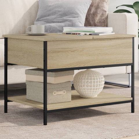 vidaXL Coffee Table Sonoma Oak 70x50x50 cm Engineered Wood and Metal
