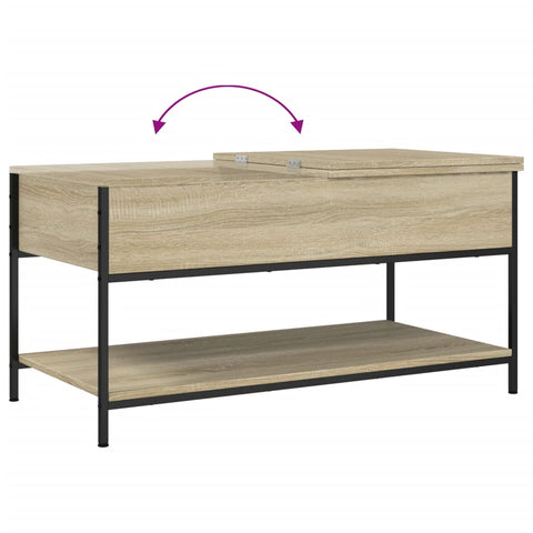 vidaXL Coffee Table Sonoma Oak 100x50x50 cm Engineered Wood and Metal