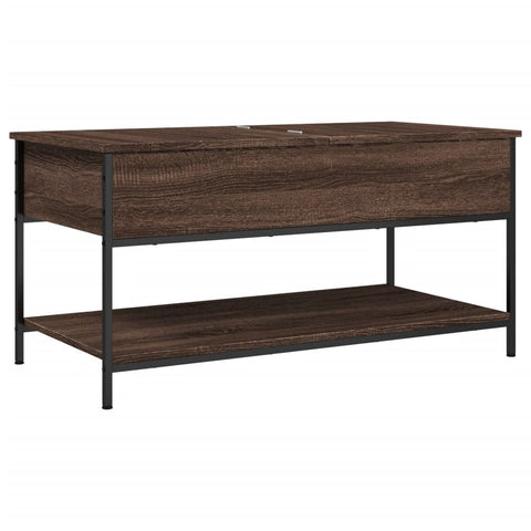 vidaXL Coffee Table Brown Oak 100x50x50 cm Engineered Wood and Metal