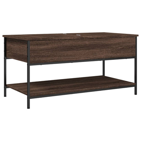 vidaXL Coffee Table Brown Oak 100x50x50 cm Engineered Wood and Metal