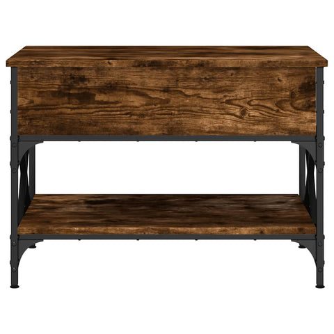 vidaXL Coffee Table Smoked Oak 70x50x50 cm Engineered Wood and Metal