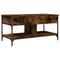 vidaXL Coffee Table Smoked Oak 100x50x50 cm Engineered Wood and Metal