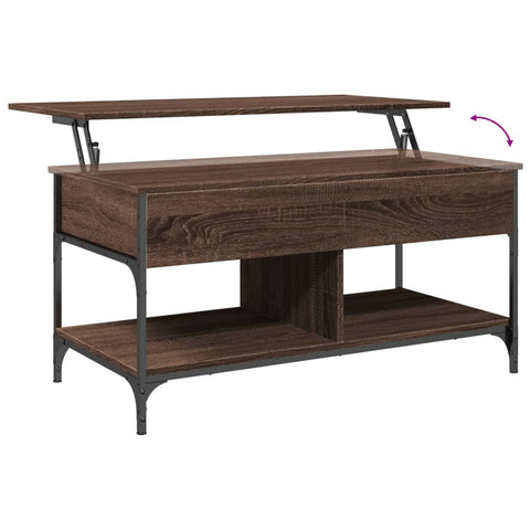 vidaXL Coffee Table Brown Oak 100x50x50 cm Engineered Wood and Metal
