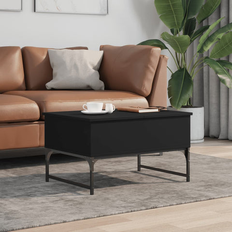 vidaXL Coffee Table Black 70x50x40 cm Engineered Wood and Metal