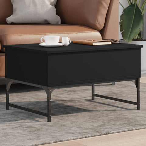 vidaXL Coffee Table Black 70x50x40 cm Engineered Wood and Metal