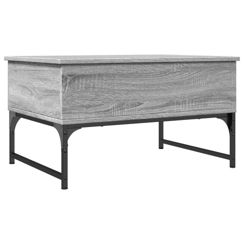 vidaXL Coffee Table Grey Sonoma 70x50x40 cm Engineered Wood and Metal