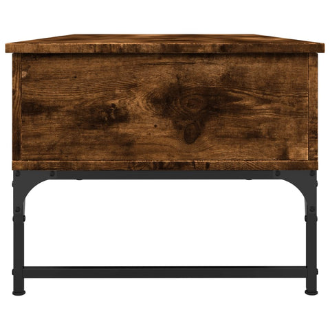 vidaXL Coffee Table Smoked Oak 100x50x40 cm Engineered Wood and Metal