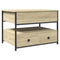vidaXL Coffee Table Sonoma Oak 70x50x50 cm Engineered Wood and Metal