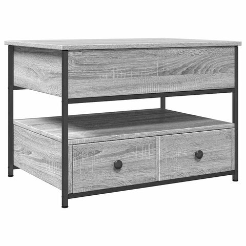 vidaXL Coffee Table Grey Sonoma 70x50x50 cm Engineered Wood and Metal