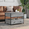 vidaXL Coffee Table Grey Sonoma 70x50x50 cm Engineered Wood and Metal