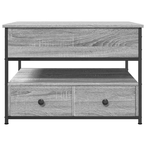 vidaXL Coffee Table Grey Sonoma 70x50x50 cm Engineered Wood and Metal