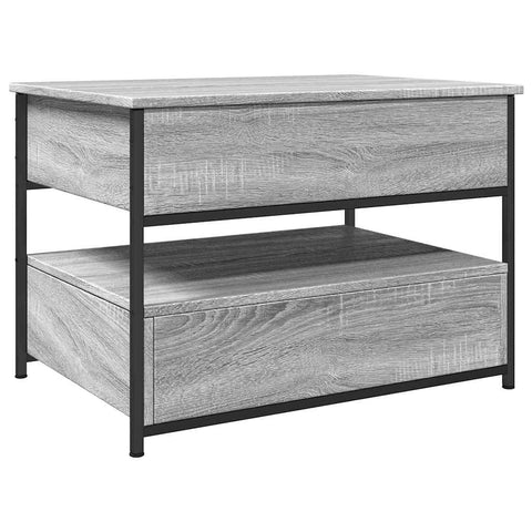 vidaXL Coffee Table Grey Sonoma 70x50x50 cm Engineered Wood and Metal