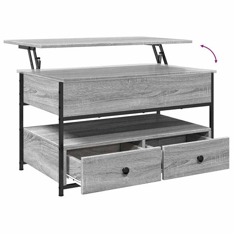vidaXL Coffee Table Grey Sonoma 85x50x50 cm Engineered Wood and Metal