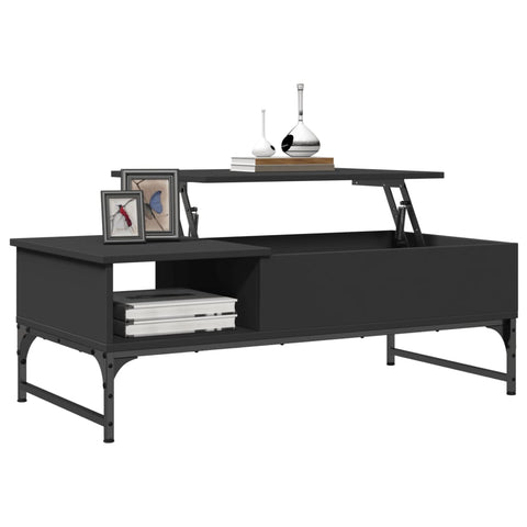 vidaXL Coffee Table Black 100x50x35 cm Engineered Wood and Metal