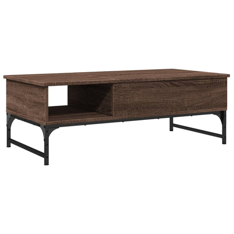 vidaXL Coffee Table Brown Oak 100x50x35 cm Engineered Wood and Metal