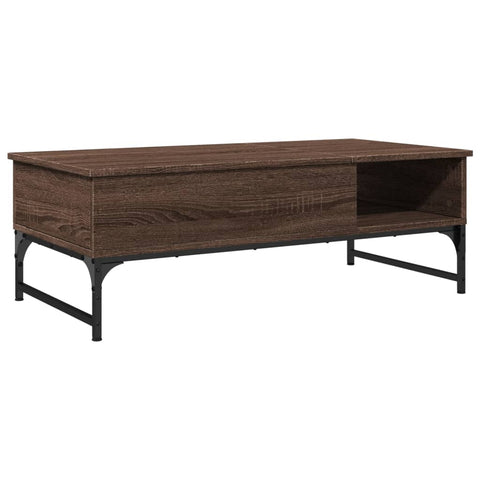 vidaXL Coffee Table Brown Oak 100x50x35 cm Engineered Wood and Metal