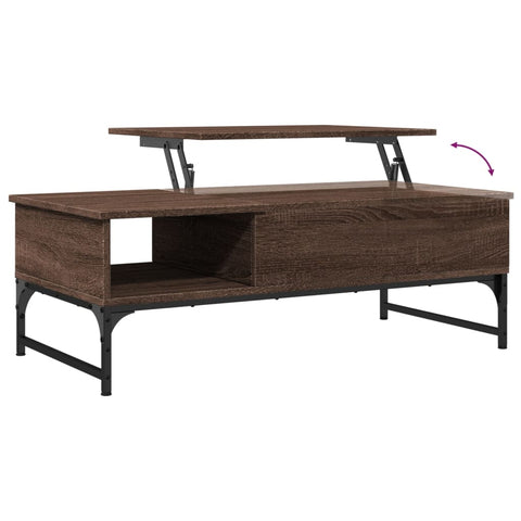 vidaXL Coffee Table Brown Oak 100x50x35 cm Engineered Wood and Metal