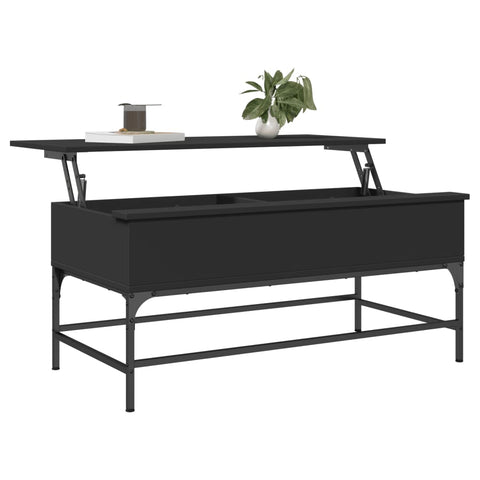 vidaXL Coffee Table Black 100x50x45 cm Engineered Wood and Metal