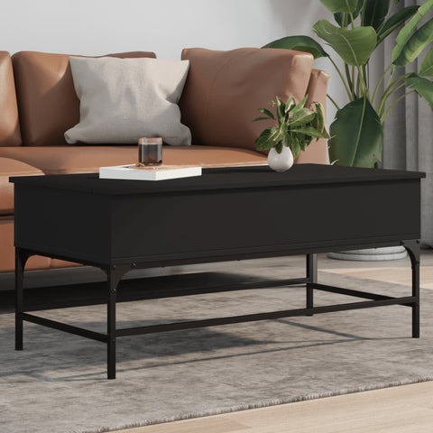 vidaXL Coffee Table Black 100x50x45 cm Engineered Wood and Metal