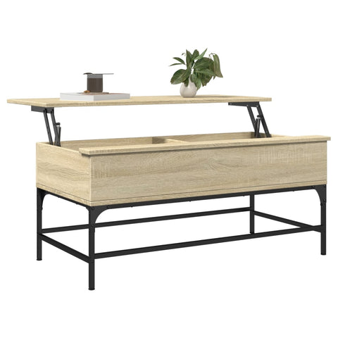 vidaXL Coffee Table Sonoma Oak 100x50x45 cm Engineered Wood and Metal