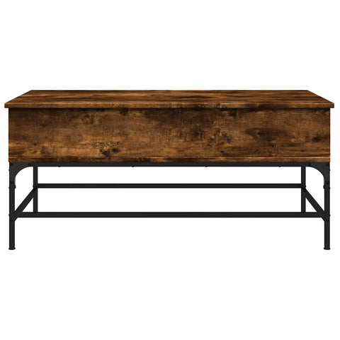 vidaXL Coffee Table Smoked Oak 100x50x45 cm Engineered Wood and Metal