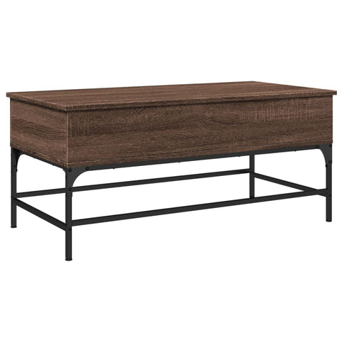 vidaXL Coffee Table Brown Oak 100x50x45 cm Engineered Wood and Metal