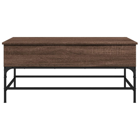 vidaXL Coffee Table Brown Oak 100x50x45 cm Engineered Wood and Metal