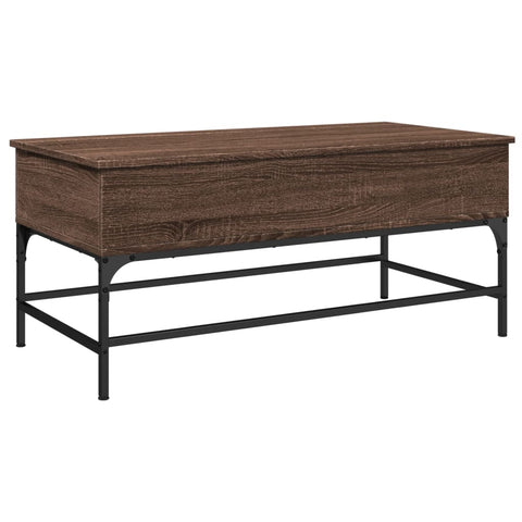 vidaXL Coffee Table Brown Oak 100x50x45 cm Engineered Wood and Metal