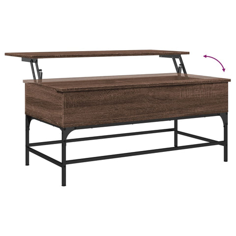 vidaXL Coffee Table Brown Oak 100x50x45 cm Engineered Wood and Metal