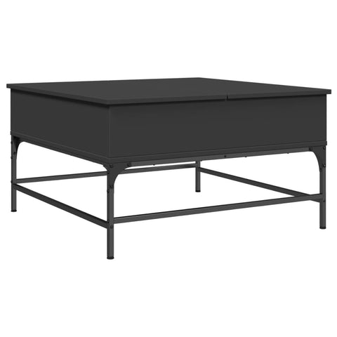 vidaXL Coffee Table Black 80x80x45 cm Engineered Wood and Metal
