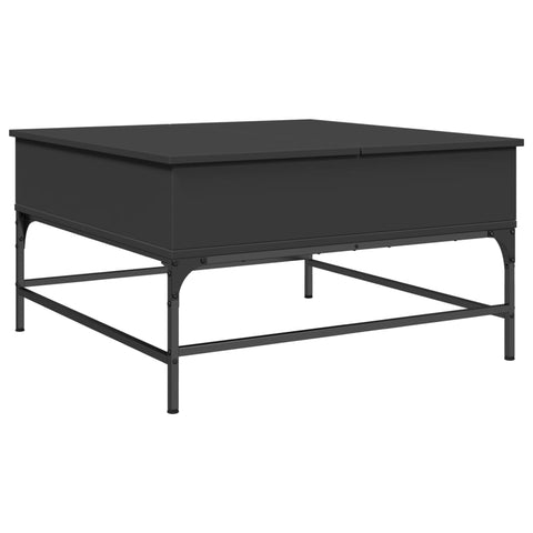 vidaXL Coffee Table Black 80x80x45 cm Engineered Wood and Metal