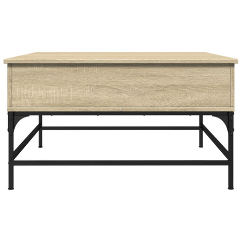 vidaXL Coffee Table Sonoma Oak 80x80x45 cm Engineered Wood and Metal