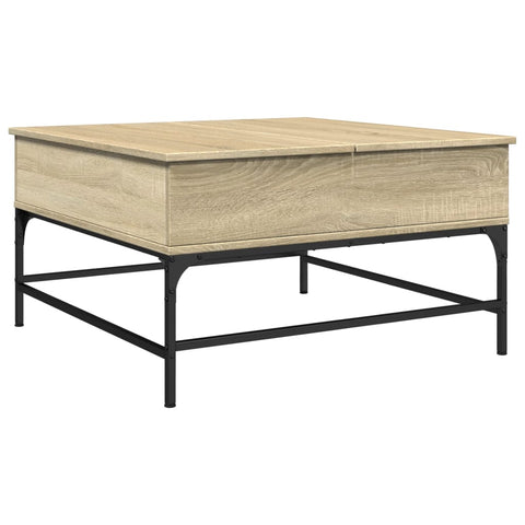 vidaXL Coffee Table Sonoma Oak 80x80x45 cm Engineered Wood and Metal