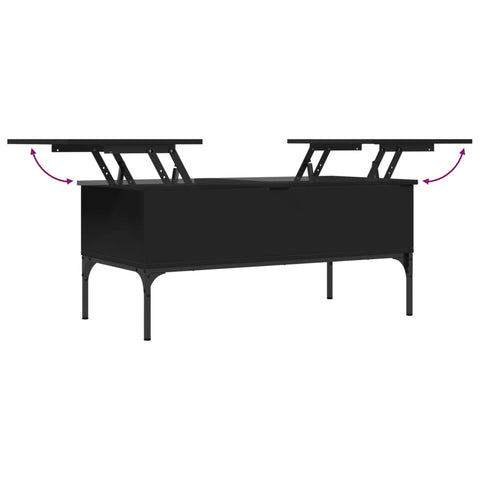 vidaXL Coffee Table Black 100x50x45 cm Engineered Wood and Metal