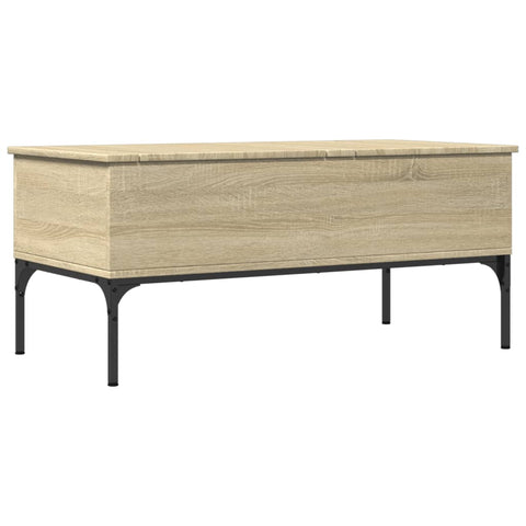 vidaXL Coffee Table Sonoma Oak 100x50x45 cm Engineered Wood and Metal