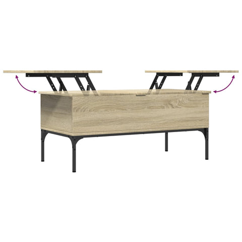 vidaXL Coffee Table Sonoma Oak 100x50x45 cm Engineered Wood and Metal
