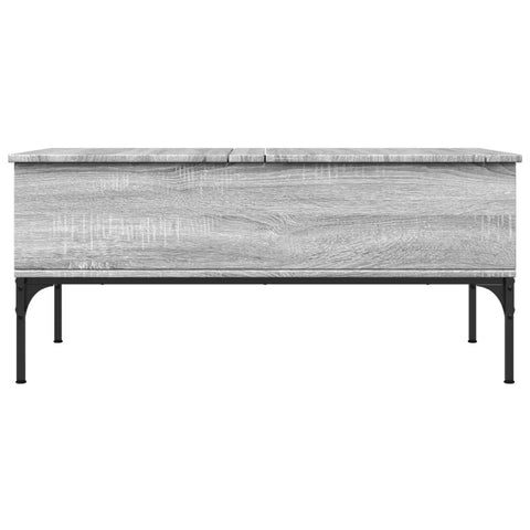 vidaXL Coffee Table Grey Sonoma 100x50x45 cm Engineered Wood and Metal