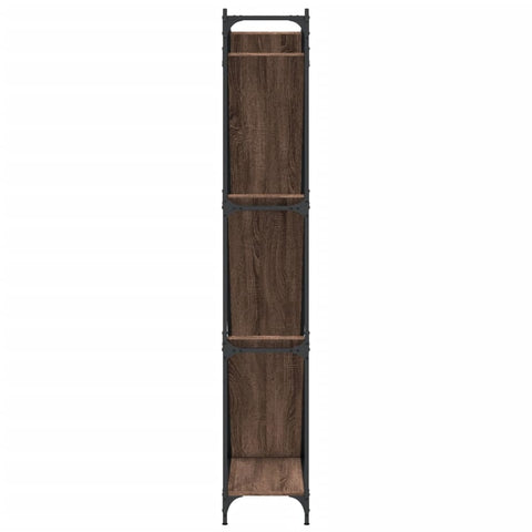 vidaXL Bookcase Brown Oak 79x30x180 cm Engineered Wood and Metal