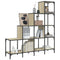 vidaXL Bookcase Sonoma Oak 122x30x132 cm Engineered Wood and Metal