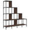 vidaXL Bookcase Brown Oak 122x30x132 cm Engineered Wood and Metal