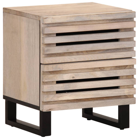 vidaXL Bedside Cabinet 40x33x46 cm Solid Wood Bleached Mango