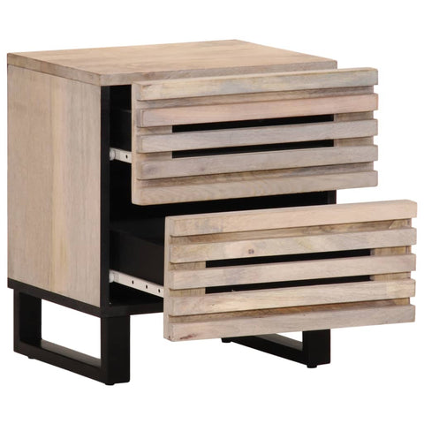 vidaXL Bedside Cabinet 40x33x46 cm Solid Wood Bleached Mango
