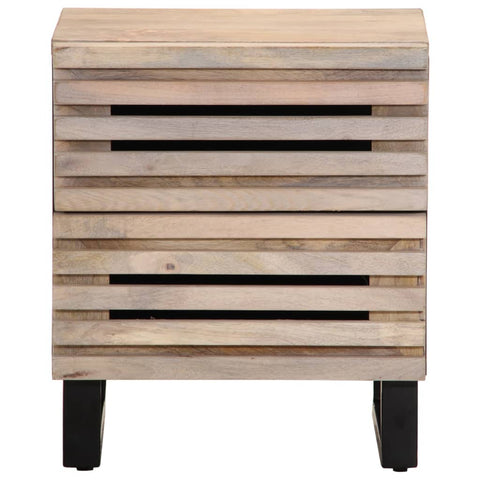 vidaXL Bedside Cabinet 40x33x46 cm Solid Wood Bleached Mango