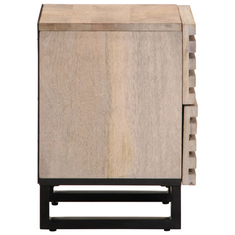 vidaXL Bedside Cabinet 40x33x46 cm Solid Wood Bleached Mango