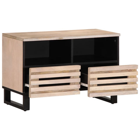 vidaXL TV Cabinet White 70x34x46 cm Solid Wood Mango