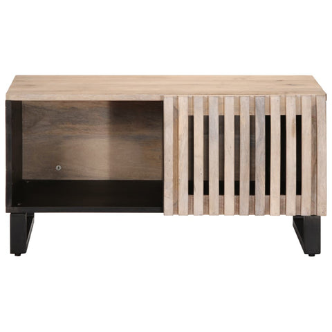 vidaXL Coffee Table White 80x51x40 cm Solid Wood Mango