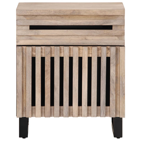 vidaXL Bedside Cabinet White 50x34x60 cm Solid Wood Mango